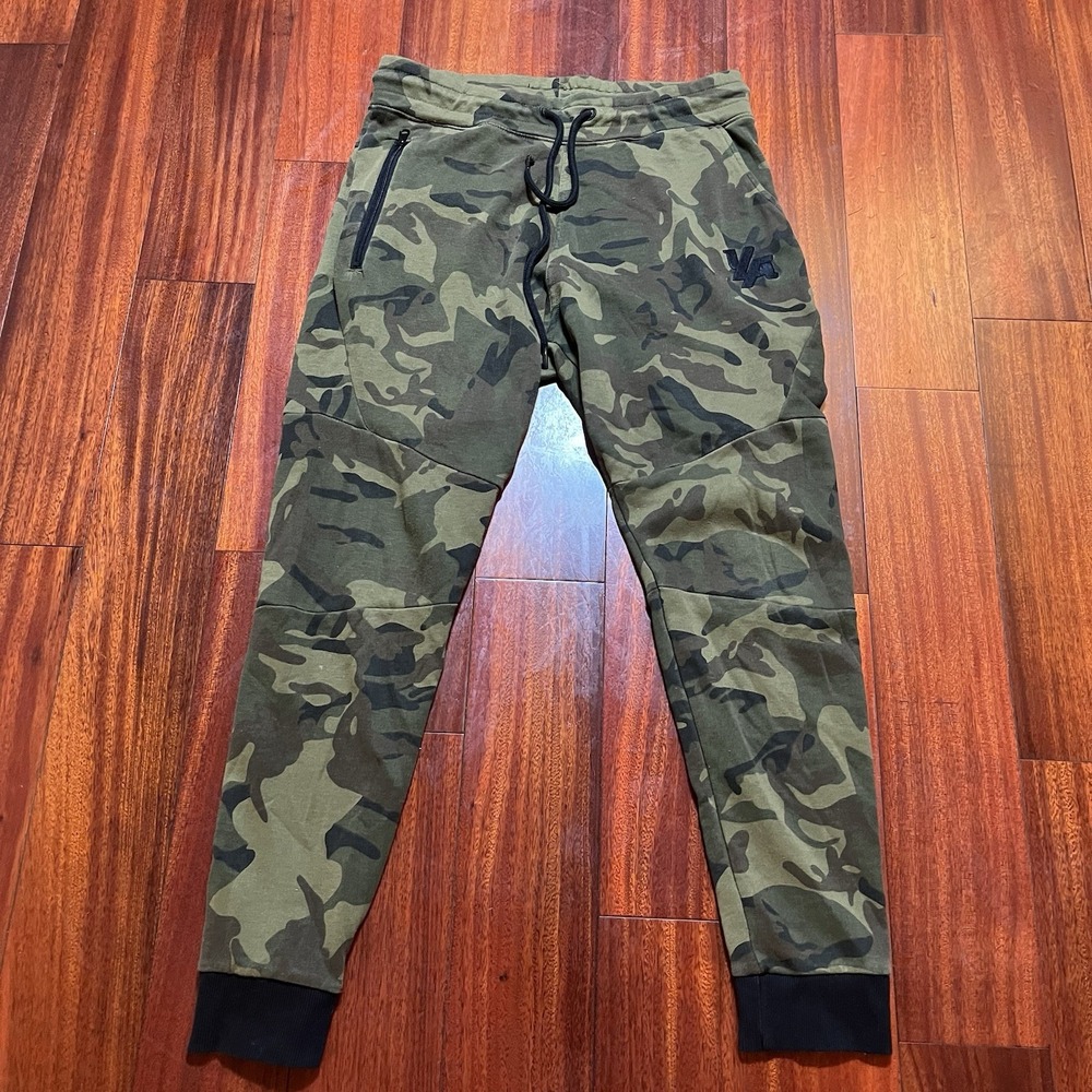 YoungLA Joggers Mens Large Olive Green Camo Drawstring Gym Casual Fits 32x29